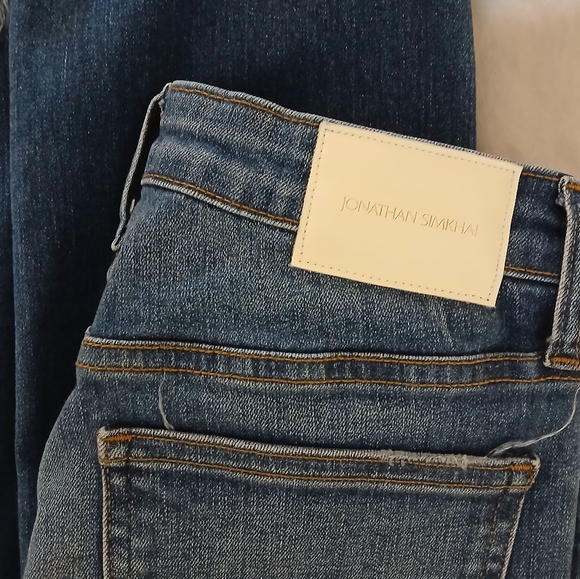 Jonathan Simkhai RIVER Blue High Rise Straight Leg Distressed Jeans-NWOT-30 - Picture 10 of 14